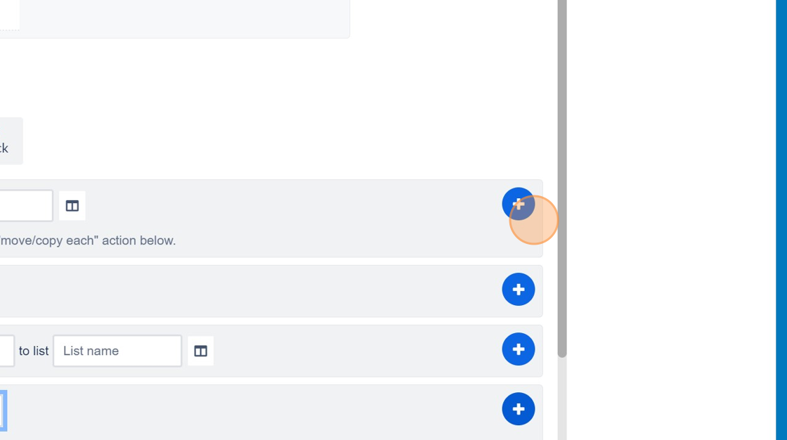 Add criteria button in Trello