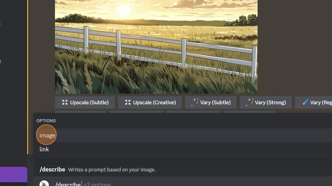 The /describe command in Midjourney