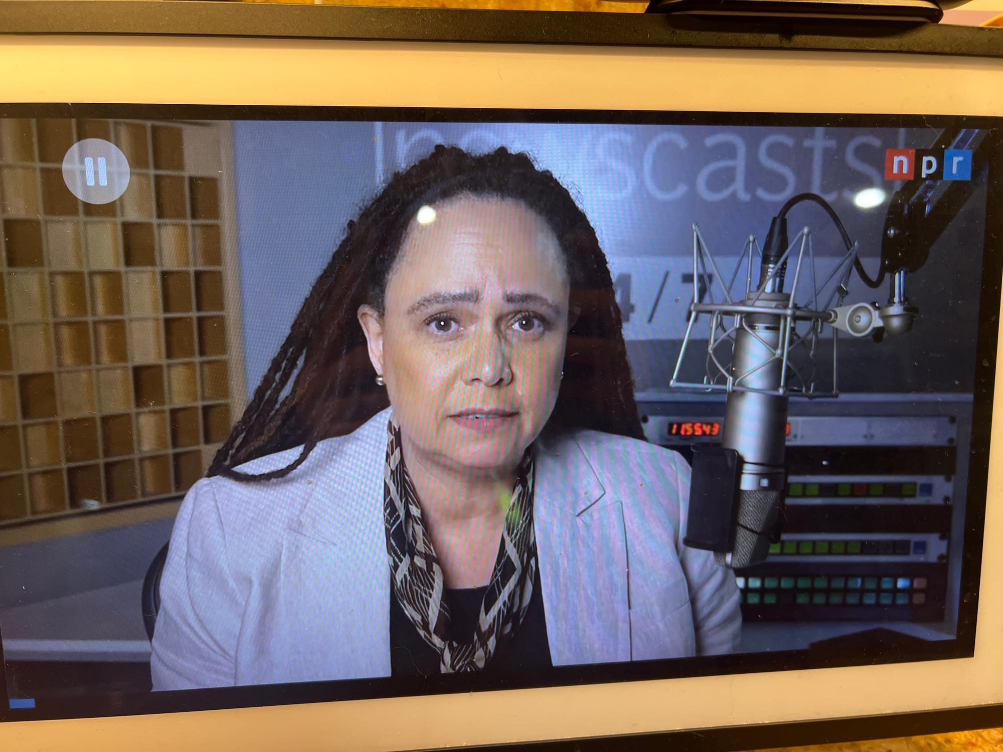 Photo of Korva Coleman on NPR news on an Amazon Show device