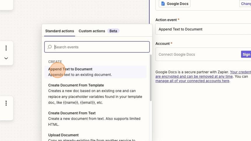 Google Docs append text to document