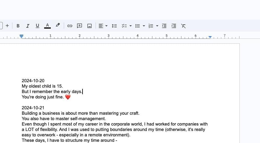 A screenshot of a Google Doc