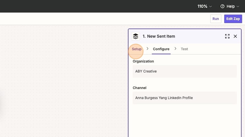 Setup in Zapier