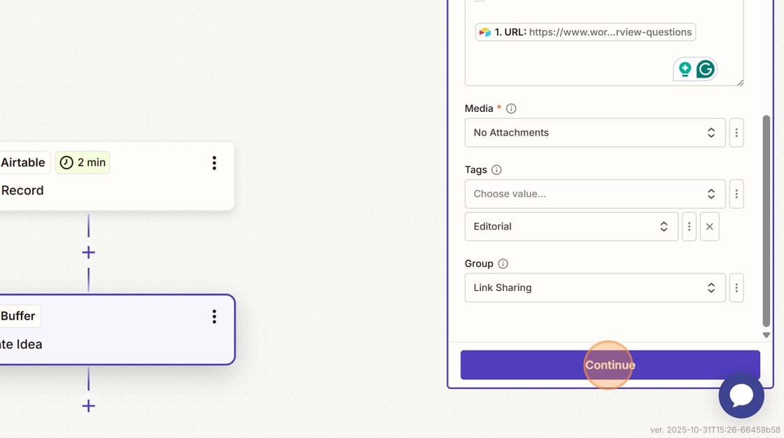 Adding additional Buffer fields in Zapier