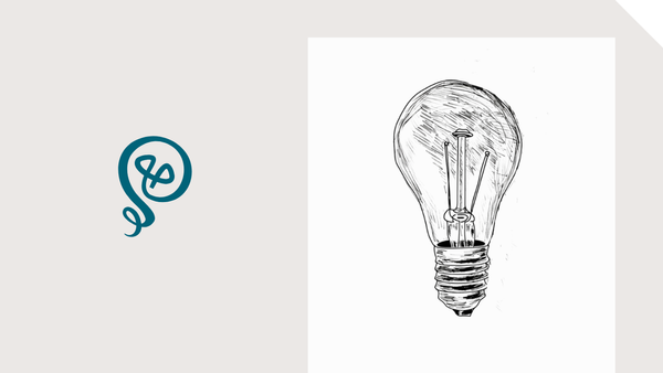 A line drawing of a light bulb and the Tinkering With Ideas logo