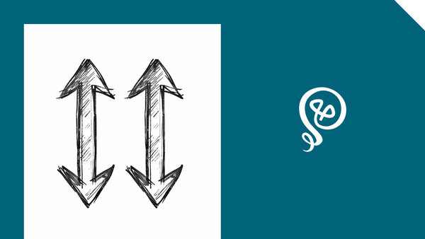 line drawing of two arrows pointing up and down